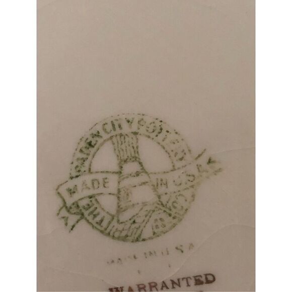 Vintage Paden City Pottery 22kt Gold Warranted Serving Set Of 4 Plate - Picture 15 of 16